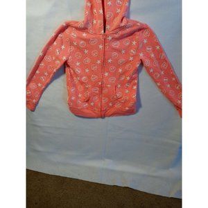 Joe Boxer Girls orange with emojis Zip Up Hoodie Size Large 14/16